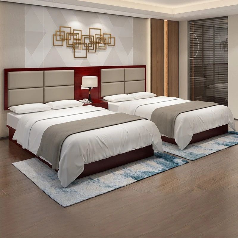 Modern OEM custom standard guest room bedroom furniture for 5 star hotel bed