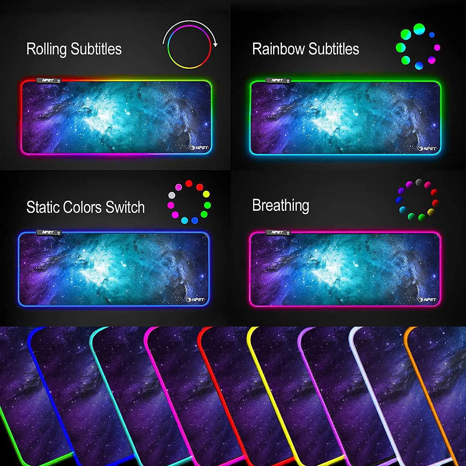 High Quality Large Size Computer Keyboard Anti-slip RGB Lighting Gaming Mouse Pad