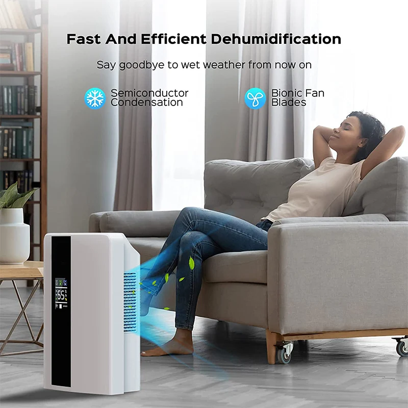 2200ml Portable Mini Dehumidifier Plastic Air Conditioner Home Quiet Basement Bathroom air dryer Dehumidifiers for home