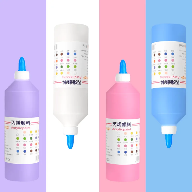 500ML Acrylic Paint High Flow & Ready to Pour Multi-purpose Paints for Kids DIY Canvas & Paper Rocks Wood and More