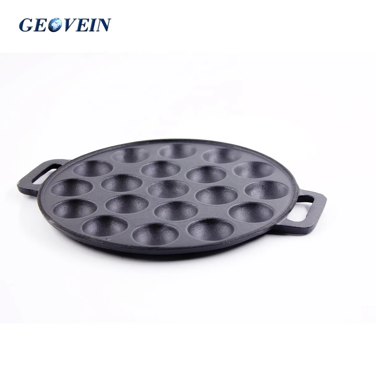 Round Cast Iron Mini Takoyaki Stick Pan Dutch Baby Pancake Pan