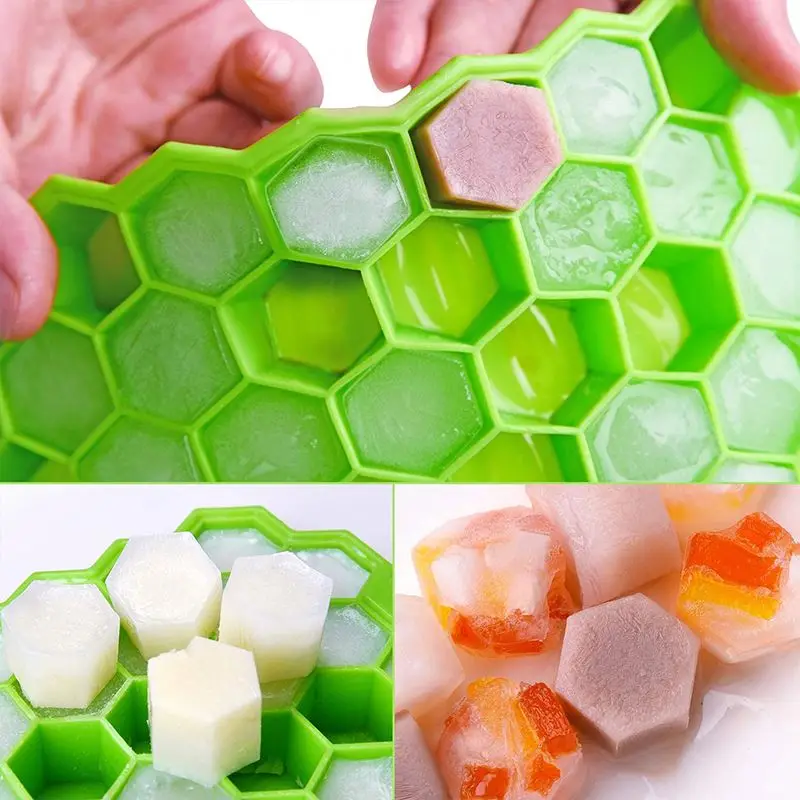 for Chilled Drinks Whiskey Cocktails Stackable Ice Cube maker Silicone Ice Cube Trays with Lid Ice Tray