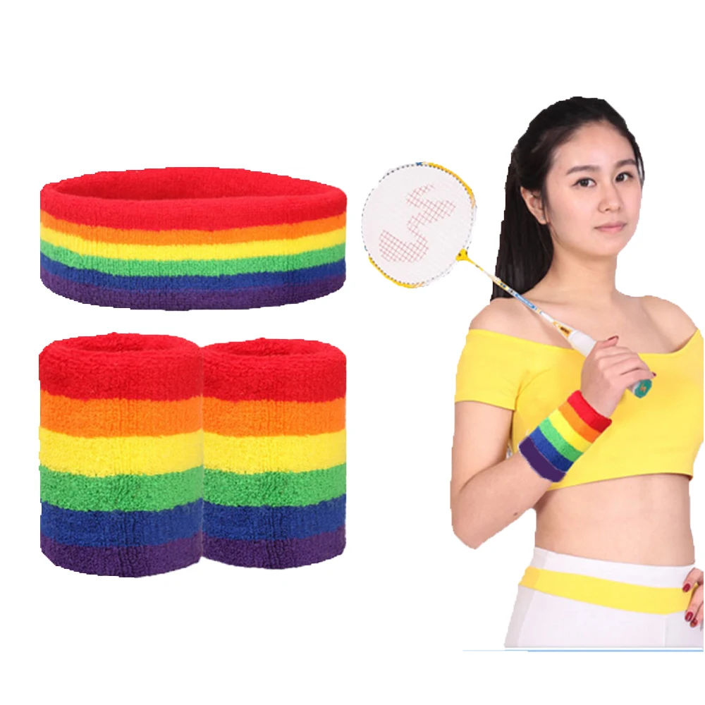 Традиционный браслет Johnin ЛГБТ с 6 радужными полосками, впитывающий пот и дышащий пот
