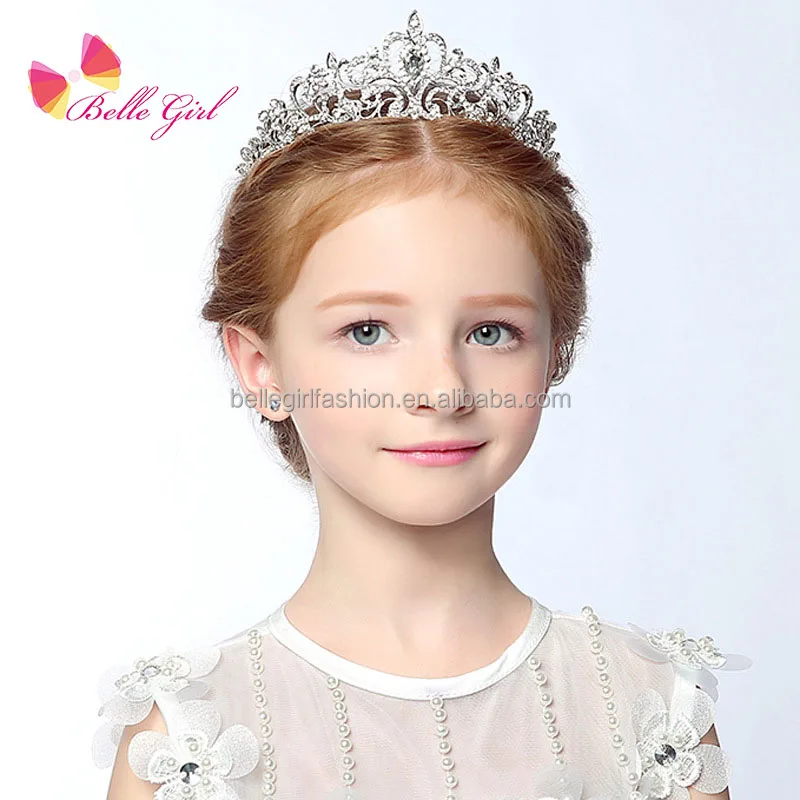 BELLEGIRL 2022 wholesale children kids show hair accessories tiaras girls sparkle rhinestone crystal small princess crown