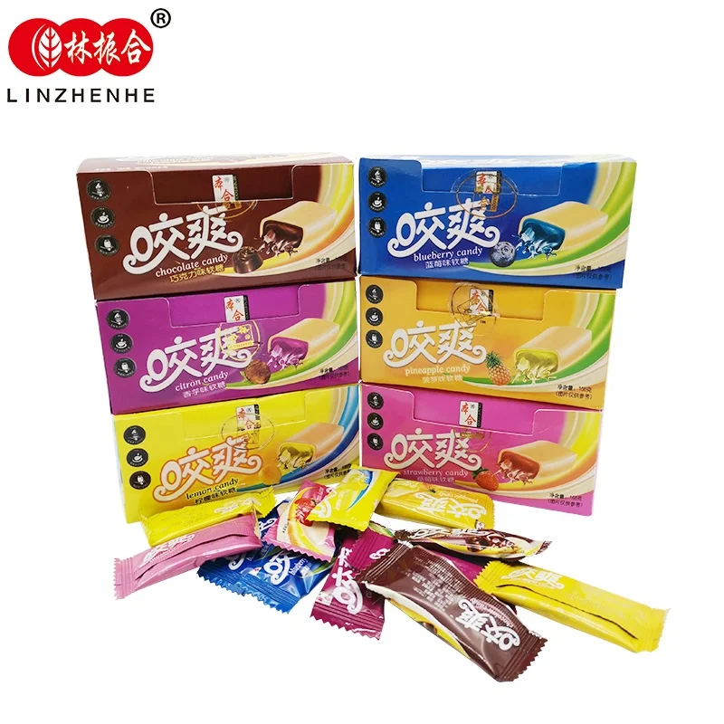 Sweet Gelatin Soft Taffy Candy Strawberry Chewy Toffee Candy