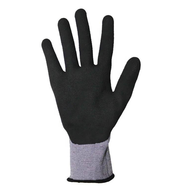 Polyester and Spandex Yarn 3/4 Coated Non-slip Latex Worker Gloves Safety Construction Reusable Gloves