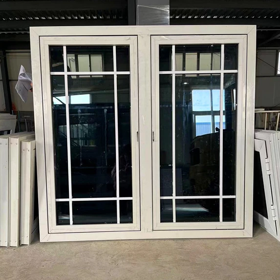 Aluminium Alloy Profile Frame Hurricane Impact Windows Casement Windows With Grill Design