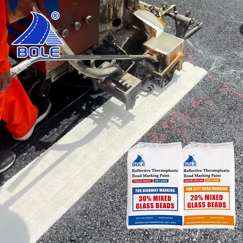 Bole factory road marking paint high working efficiency white hot melt road paint road traffic paint