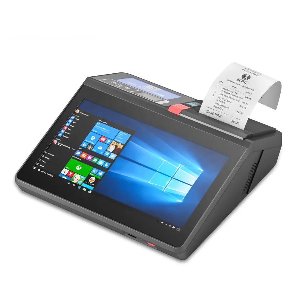 11 6 дюйма windows 10 pro pos системы кассовый аппарат столешница машина с принтером сканер MSR RFID вариантов батареи