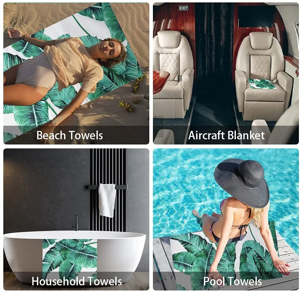 Soft Lightweight Camping Quick Dry Pool Oversized Travel turkish Bath Towel Microfiber sublimation Beach Towel