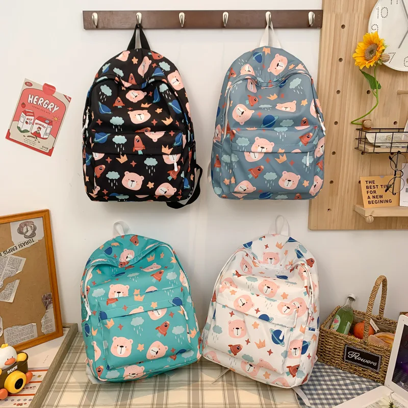Full Over Printing High School Bag Students Backpack For Junior Classic Boy Girl Kids School Bag
