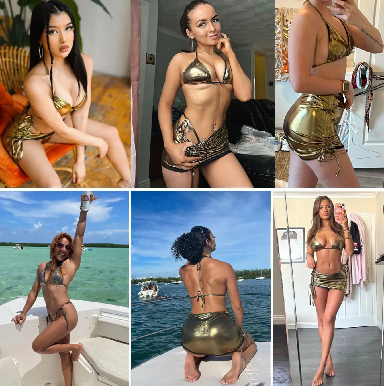 2023 New designer bright bikini swimwear swimsuit woman metallic glitter micro halter bikini with cover ups