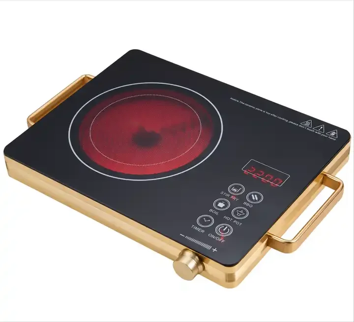 Черная Микрокристаллическая пластина электрическая ручка bbp управление нержавеющая сталь золотая инфракрасная плита
