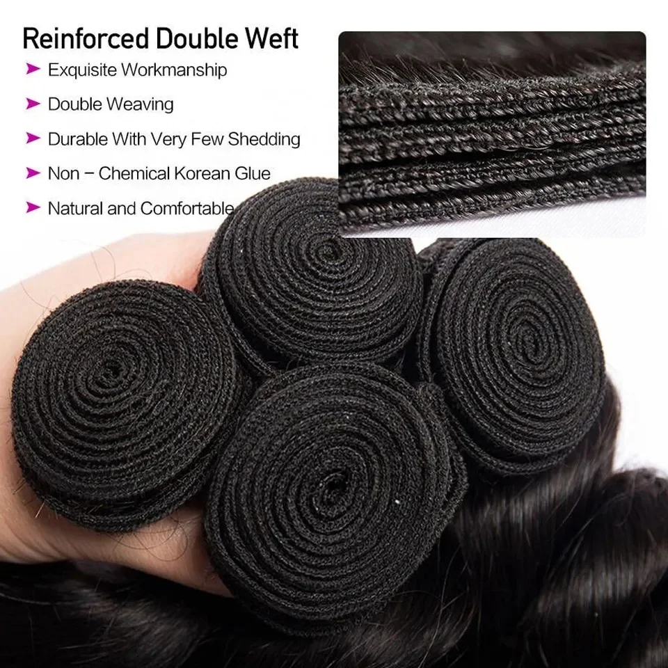 Wholesale 12A Raw Virgin Indian Remy Human Hair Bundle Southeast Asian Cuticle Aligned Human Hair Loose Wave Bundles
