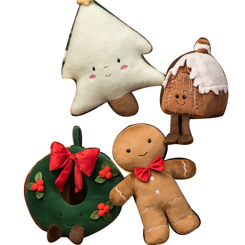 Factory Direct Price Roly-poly Toy Gift Present Gingerbread Man Stuffed Animal Christmas Style Design Plush Toy