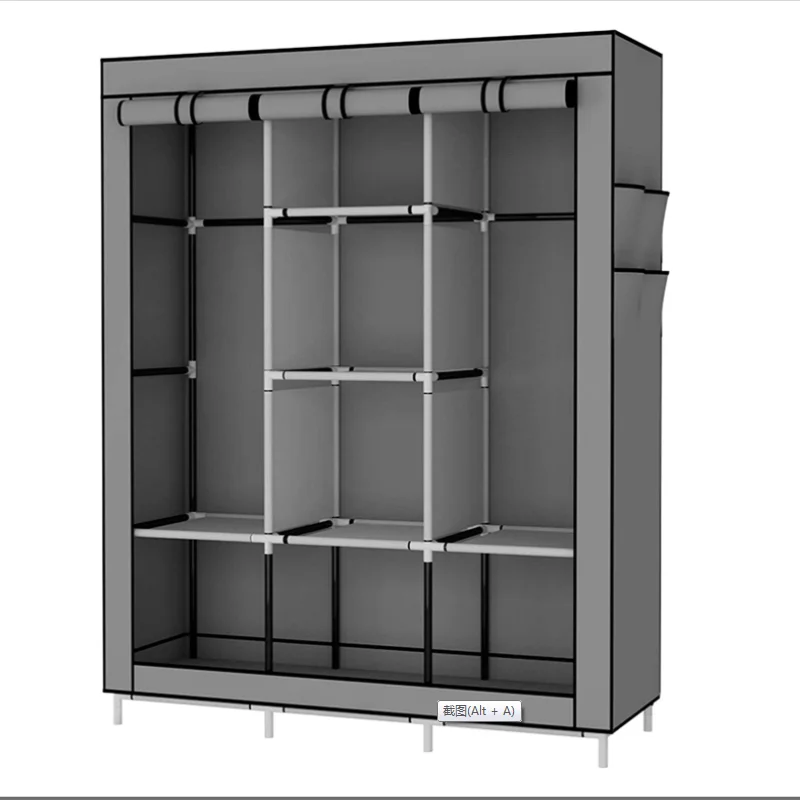 Factory Direct Sale Non-Woven Fabric Wardrobe Modern Home Clothes Organizer Cabinet Cheap Folding Closet Foldable Cloth Wardrobe