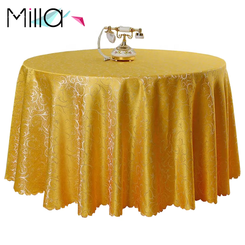 Оптовая продажа с фабрики, 120 дюймовая круглая Полиэстеровая жаккардовая Дамасская скатерть для свадебной вечеринки