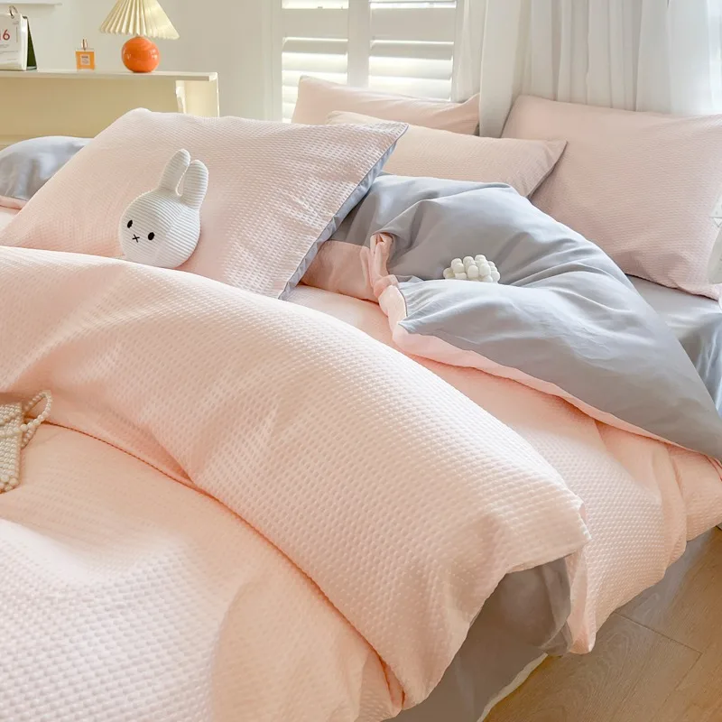 Роскошный однотонный пододеяльник для дома спальни королевы плоская простыня наволочка