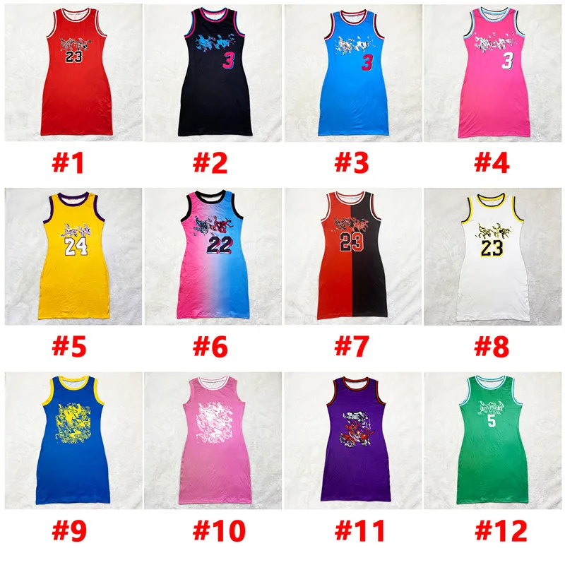 
2021 Hot Jersey Dresses Classical T shirt dresses letter Printed raptors design basketball jersey dress for women uniform 