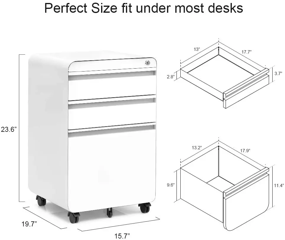 Credenza bassa Office equipment 3 Drawers metal mobile file cabinet all steel file pedestal mobile metal pedestal drawer cabinet