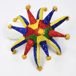 Colorful Jester Horned Funny 13 Point Carnaval Adult Costume Party Hat