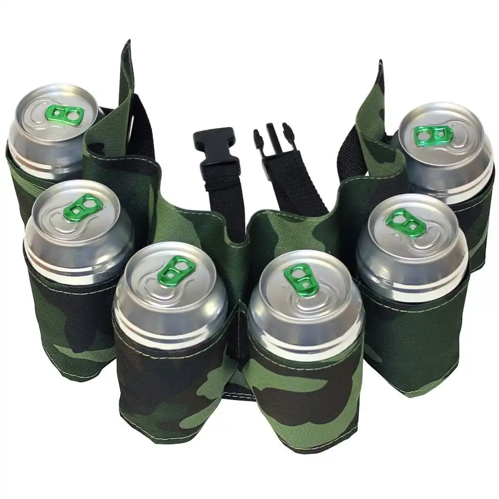 Camouflage Beer Belt Holster for 6 Bottles