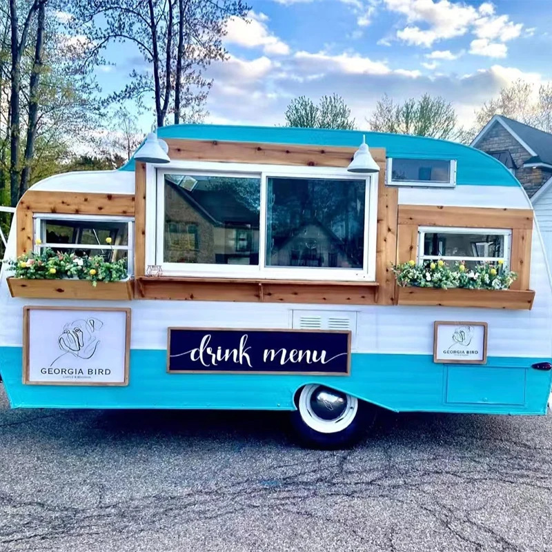 Flower Sale Candy Food Truck Mobile Street With Full Coffee Equipment Trailer Snack Energy Saving Food Truck