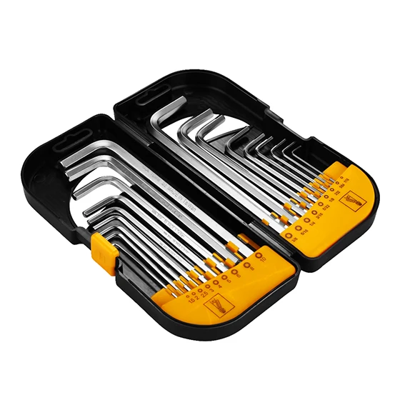 DEKO DKA0818-18 Wholesale 18pcs Hex Key Set Professional Chrome Hand Tool Set Kits for House and Construction