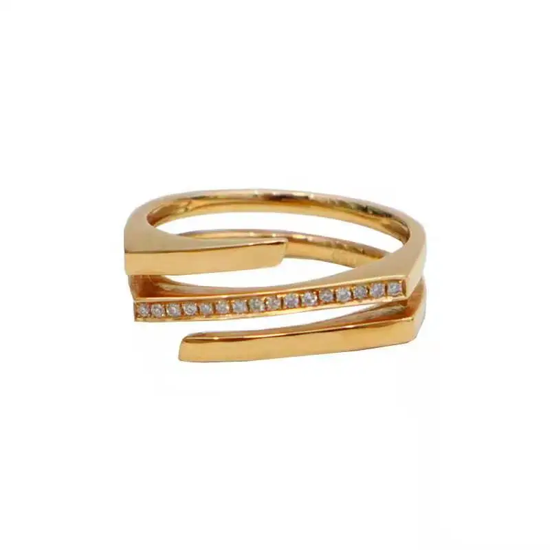 Fine Jewelry  Diamond Ring with18K Real Gold Engagement Dainty Ring With Diamonds For wedding