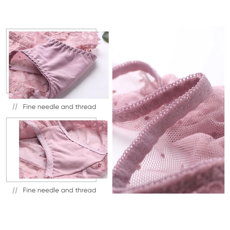 Plus Size Underwear Women Breathable Sexy Lace Underwear Woman Panties