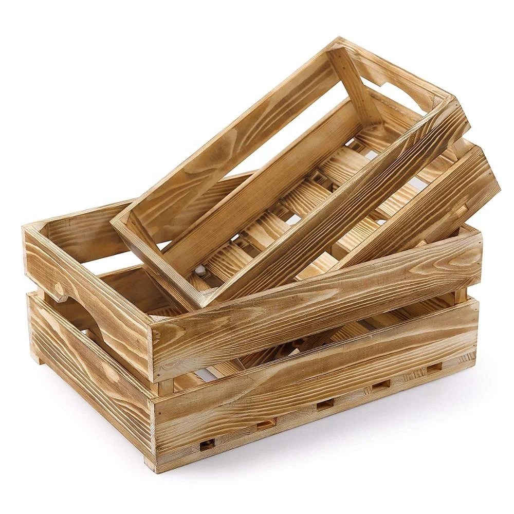 American country style antique decoration wooden crate box wholesale IBEI storage product packing gift craft box case