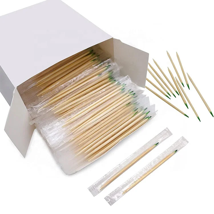 2.5 Inch Individually Cello Wrapped 1000pcs Pack Food Picks with Flavor Bamboo Mint Toothpicks