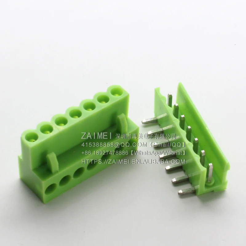 (1Bag=2Set) HT3.96 Connector Terminal Block Plug-in Pitch 3.96mm 7Pin Elbow + Socket