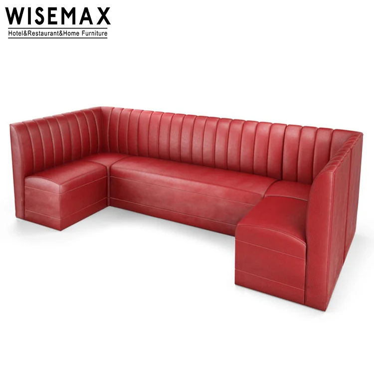 Мебель WISEMAX, новый дизайн под заказ, Современная изогнутая обивка из искусственной кожи для ресторана