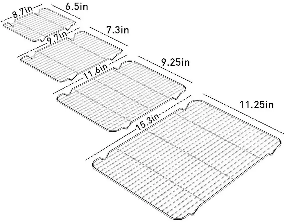 Stainless Steel Cooling Racks 4 Pack Zacfton Baking Racks Set 4 for Cooking Baking Roasting Grilling Cooling