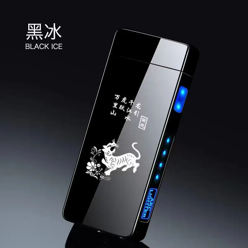 Touch Sencor Zinc Alloy Metal Impulse Electric Rechargeable Lighters Double Arc USB Lighter For Cigarette