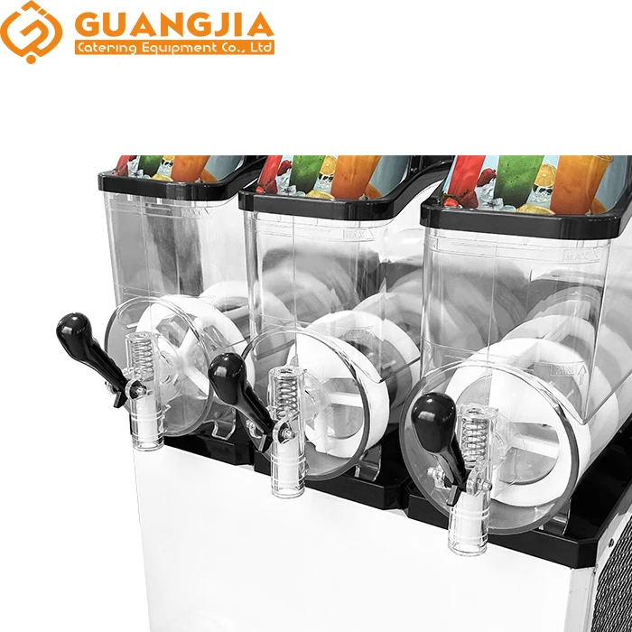 Commercial Double Bowl Slushy Machine 12L*3 Daiquiri Machine for Home Use Restaurants Hotels Processing Ice Water Liquids