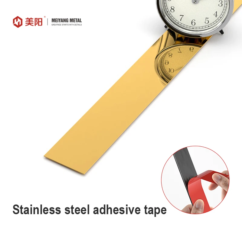 Factory price high quality stainless steel stair parts edge trim Strip Self Adhesive Gold Lines Trim Strips For Wall Decoration