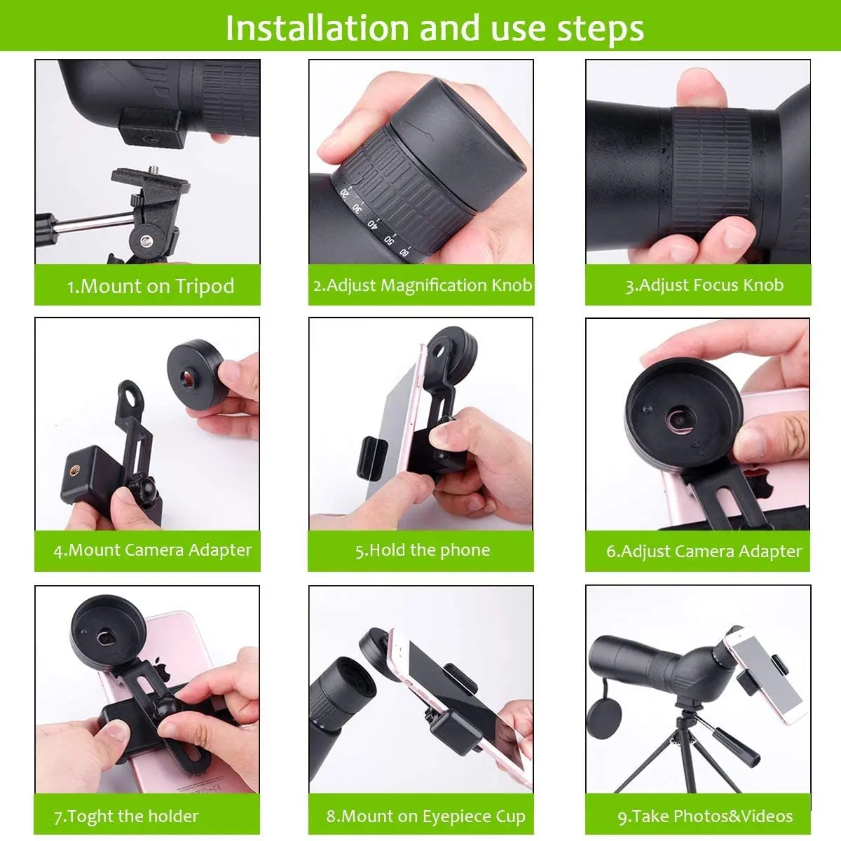 15-45x60 high-definition waterproof bird watching monocular telescope for star watching archery and landscape shooting bak4