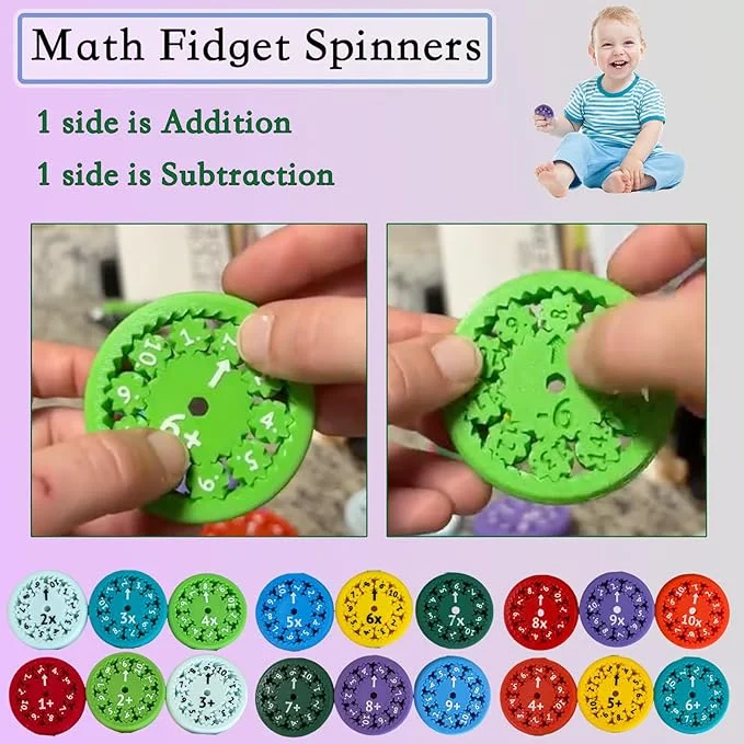 2024 Top Selling Math Fidget Spinners Math Games Learning Math Facts Fidget Spinners For Kids