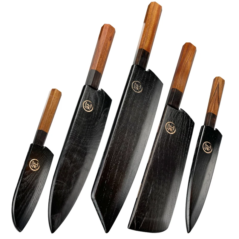  Grandsharp ручной работы кухонные ножи 3 слоя японский AUS-10 сталь шеф-повара нож Santoku Nakiri kiritsuke нарезки разделочный столовые