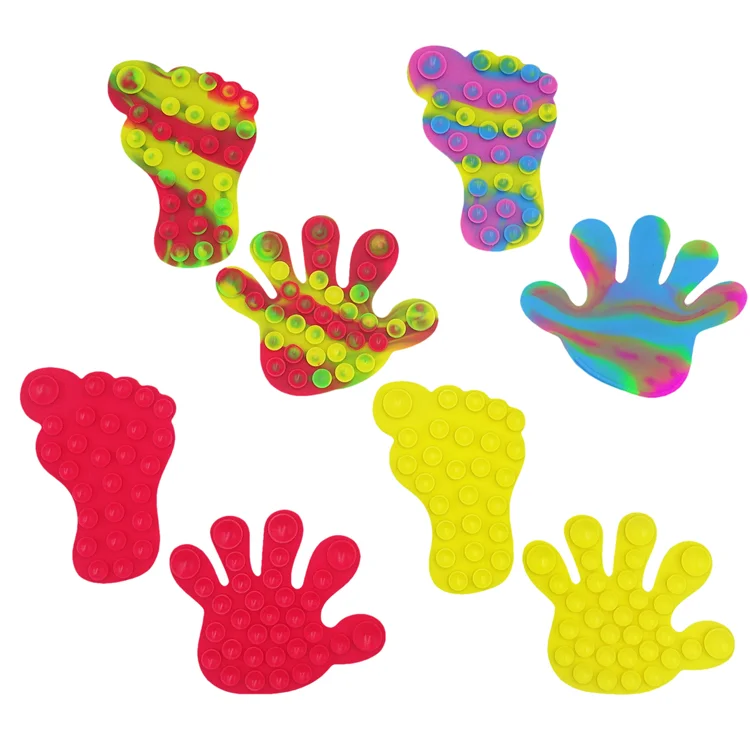 Wholesale Silicone  Hands and Feet Shape Suction Cup  Magic Novelty Kids Squeeze Wacky Toy