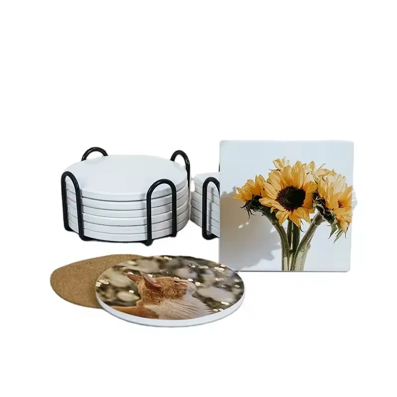 Wholesale Customized Design Blank Sublimation Personalized Ceramic Car Cup Coasters