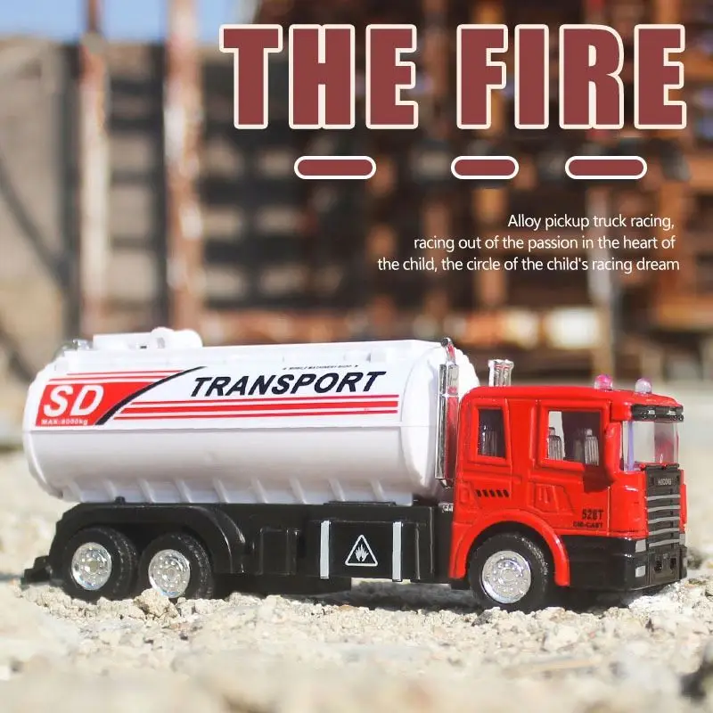 1 43 Four Mixed Packages New Design Fire Truck Engineering Truck Pull-Back Diecast Toy Vehicles