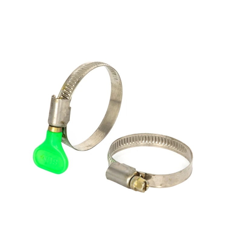 Non Perforated Worm Drive Easy Twist Turn Key Butterfly Handle Plastic Handle Thumb Screw Hose Clamp Hose Clip