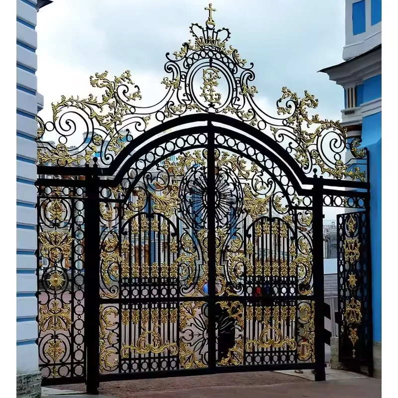 Chinese Manufactures Royal Outside Door House Galvanised Aluminum Gate Decorative Aluminum Gates Portail Aluminium
