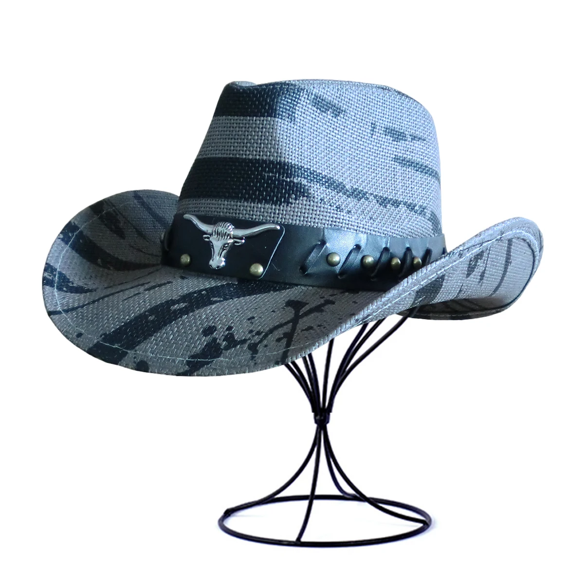 Stock Men Cowboy Hat Shapable Brim Sombreros Texas Western Paper Straw Hat Women Cowgirl Hat
