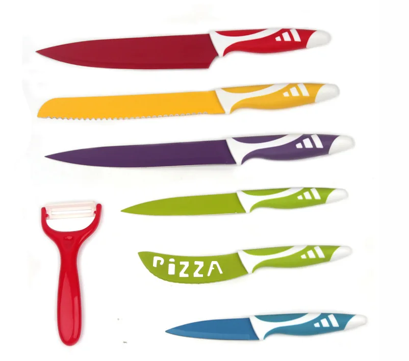 Basics kitchen 7-Piece non stick painting stainless steel kitchen  knife set