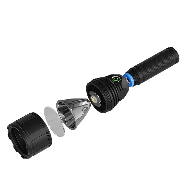 Customizable Small flashlight  2100LM 20w 3v 4200mAh  waterproof IPX5  rechargeable cycle Flashlight