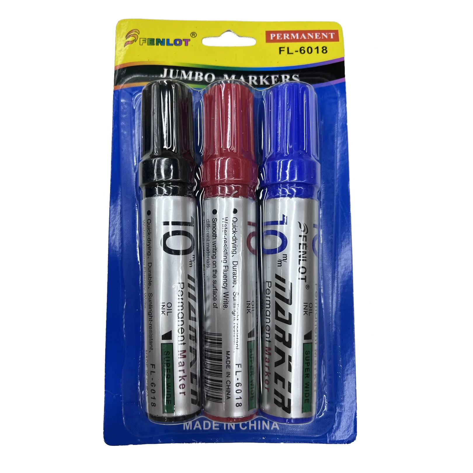 best selling 3 pcs set 10mm jumbo Permanent marker supply customization large capacity ink black blue red